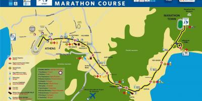 Mapa de Atenas maratona