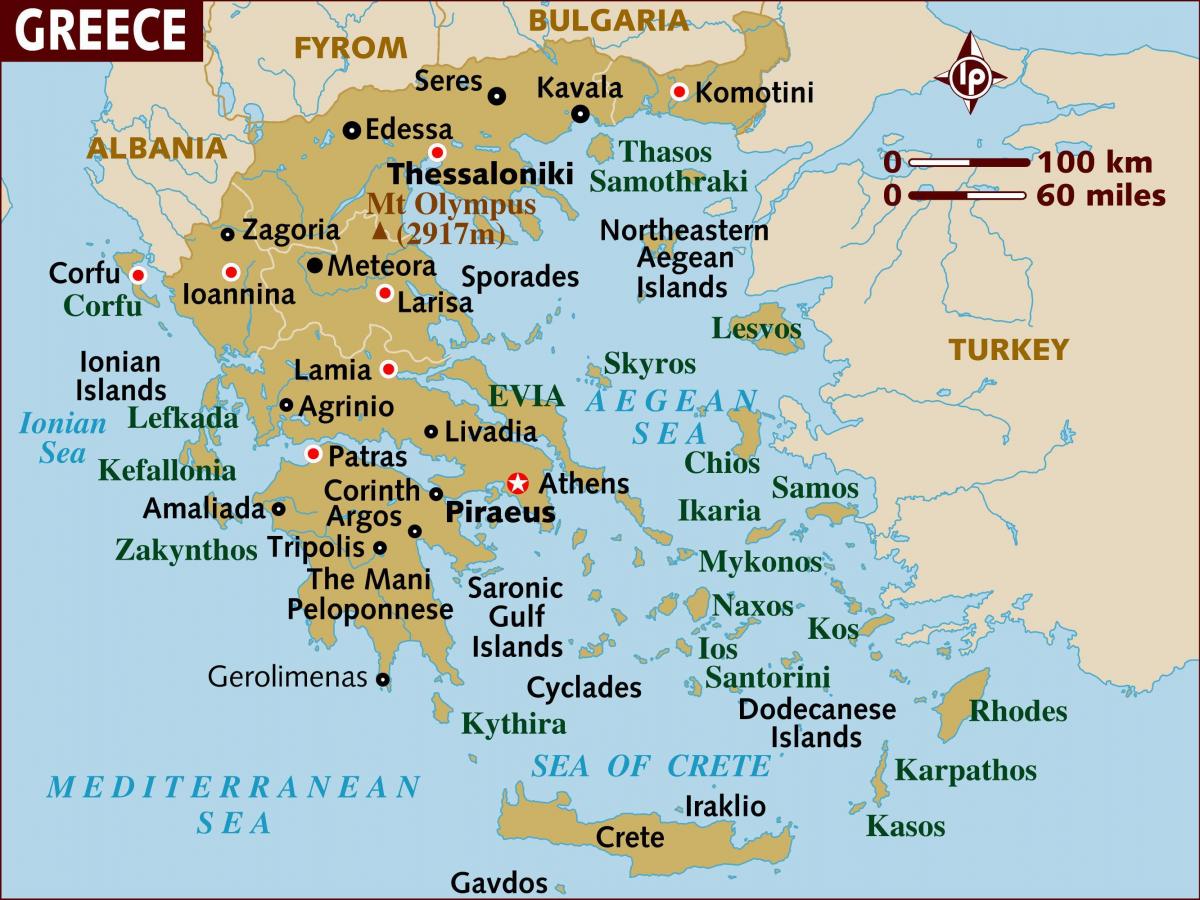 a capital da grécia mapa