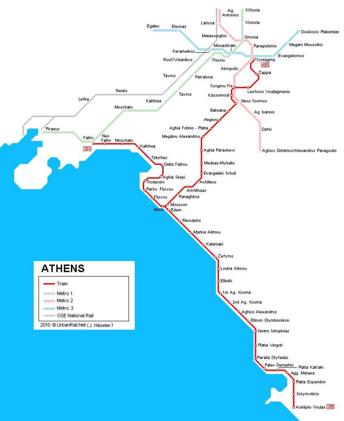 bonde mapa de Atenas, grécia