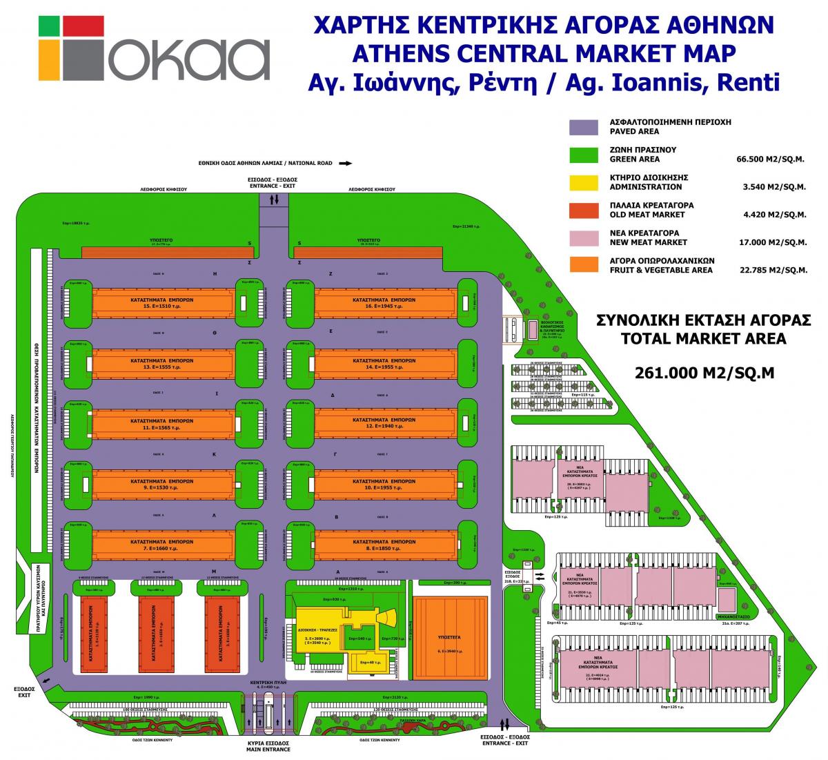mapa de Atenas mercado central