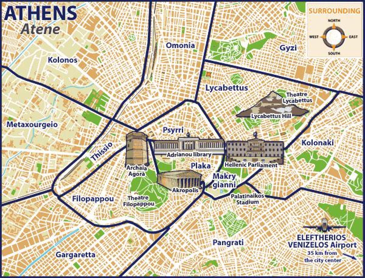 mapa de omonia em Atenas 