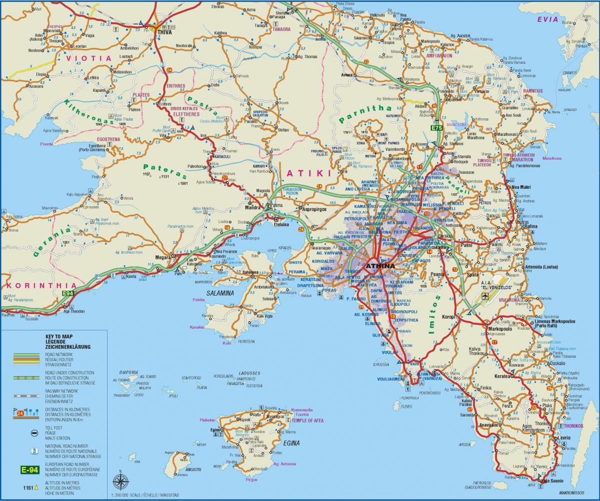 mapa da grécia ática