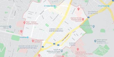 Mapa de ambelokipi Atenas 