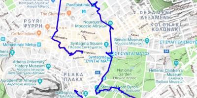 Atenas, grécia passeio a pé mapa