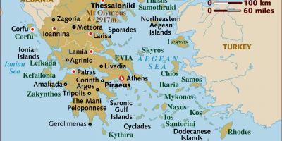 A Capital da grécia mapa
