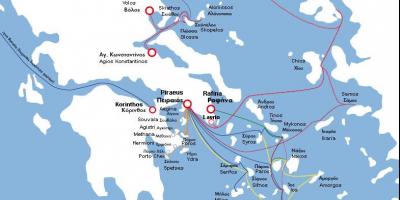 Mapa de Atenas ferry