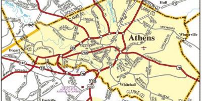 Mapa da estrada de Atenas 